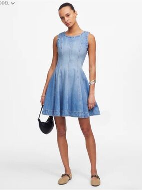 Madewell | Circle Mini Dress: Airy Denim Edition